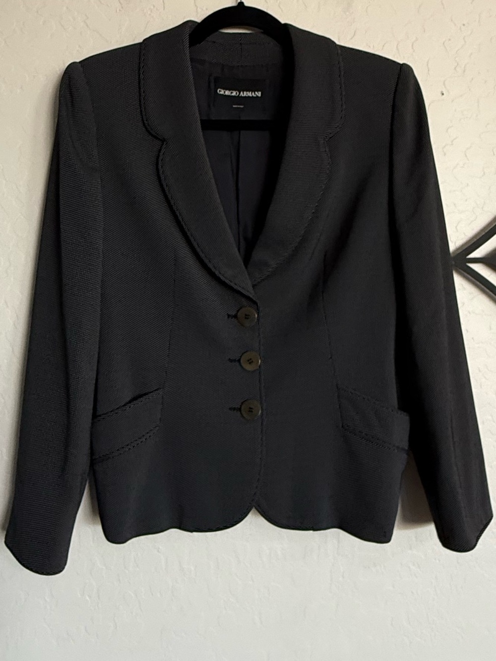 Vtg Giorgio Armani Black Label Borgo 21 Blazer Wool Archive Sample PTP 19"